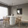 Modern Pedestal 5 Piece Counter Height Dining Set - White Table With Natural Stools