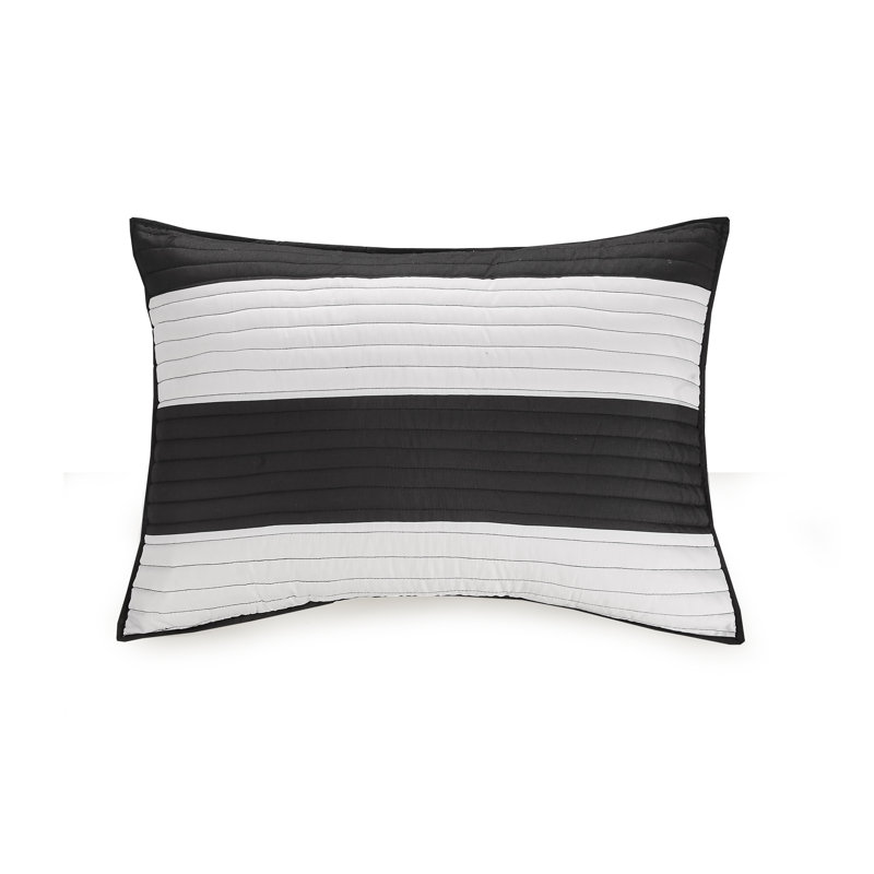 Twin Black and White Reversible Microfiber Kids Quilt Set