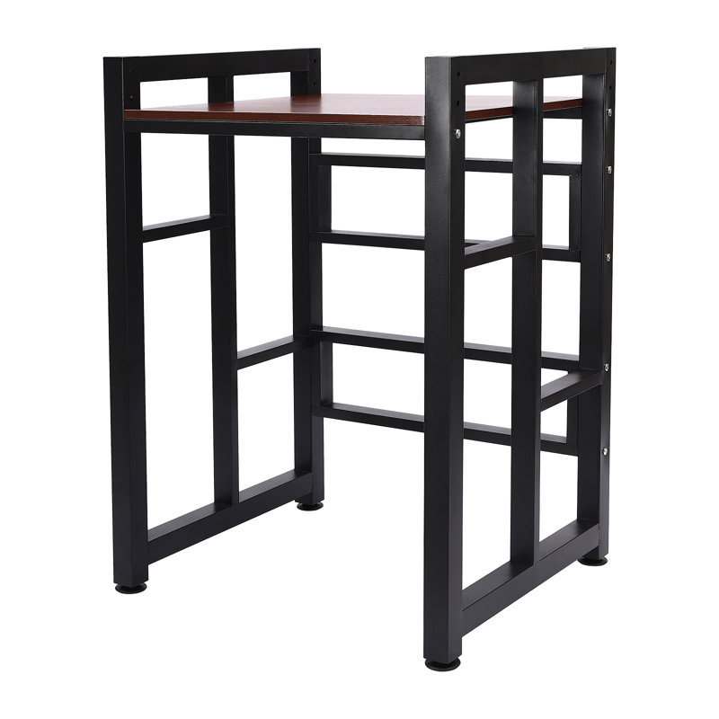 2 layer Washer&Dryer Rack Metal Storage Shelf, Black