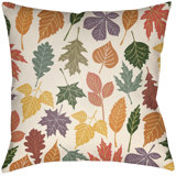 Lodge Cabin Foliage Floral Reversible Throw Pillow