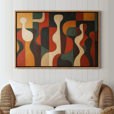 Framed Canvas Wall Art - Vintage Abstract Wall Prints for Bedroom - 24"x36"