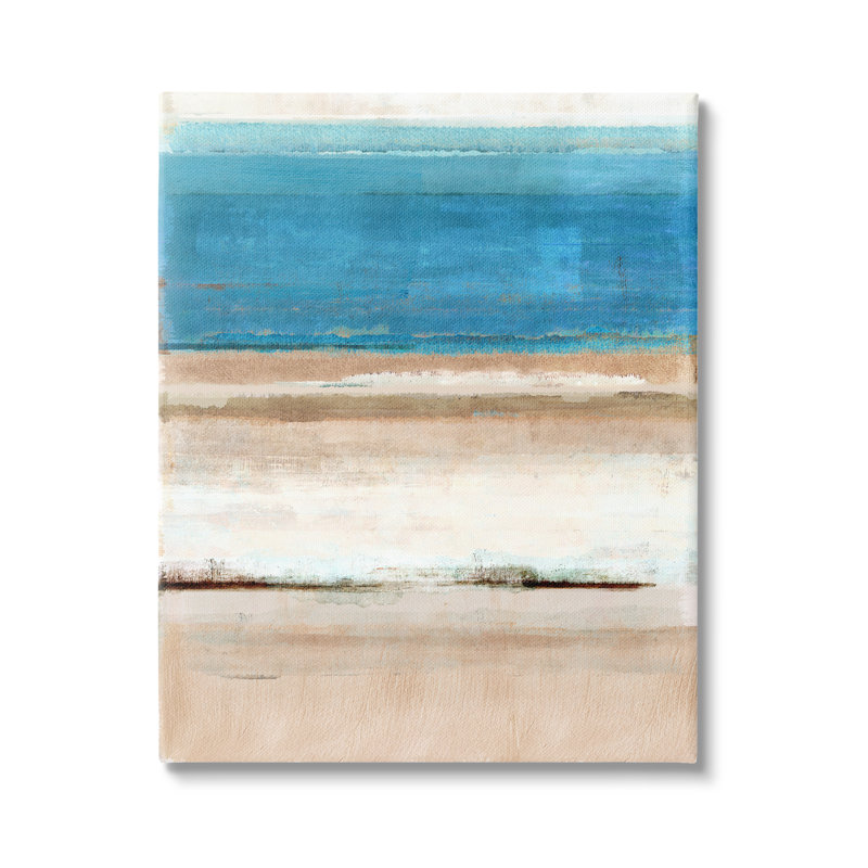 «Abstract Beach Landscape On Canvas» par Flora Kouta, reproduction, H 30 po x l 24 po x P 1,5 po