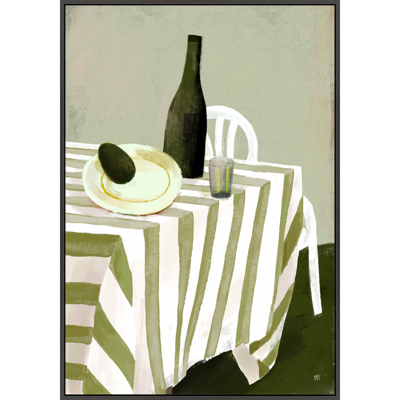 Still Life With Overripe Avocado Painting by Marco Marella For Studio M, Black Framed Canvas, 35" W x 50" H