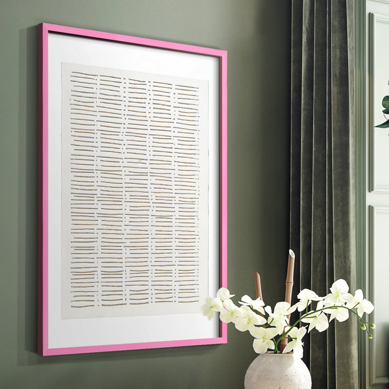 «Abstract CCXLII», reproduction encadrée - prête à être accrochée, Rose, H 10 po x l 8 po