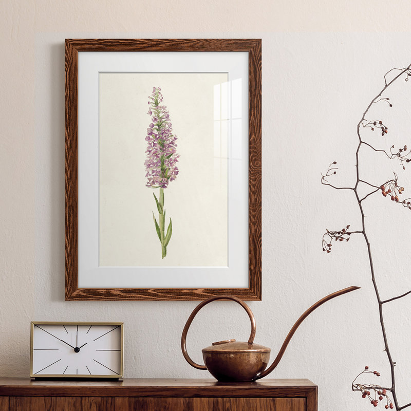 Mauve Garden Flowers I - peinture encadrée, Cadre en érable, H 24 po x l 20 po x P 1 po