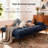 COMHOMA Convertible Futon Sofa Bed, 72″Fabric Futon Couch with Adjustable Backrest, Folding Futon Sleeper Recliner for Living Room Furniture (Blue)-1773813269