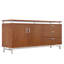 Buffet rectangulaire 59 "avec pieds en acier inoxydable, 3 tiroirs en bois et armoire de rangement 2 portes 59"