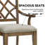 2 chaises de salle à manger avec accoudoirs, idée de conception Mid-Century, revêtement confortable, chêne blanc, bois d'hévéa massif-633527507