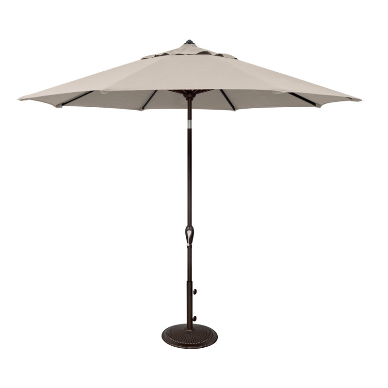 Parasol de patio inclinable 9 'Aruba, Noir, Lin clair