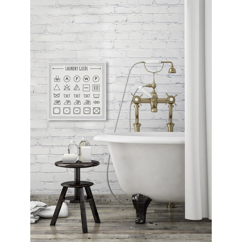 Laundry Guide - Single Picture Frame Print, 81cm H x 81cm W x 3.81cm D