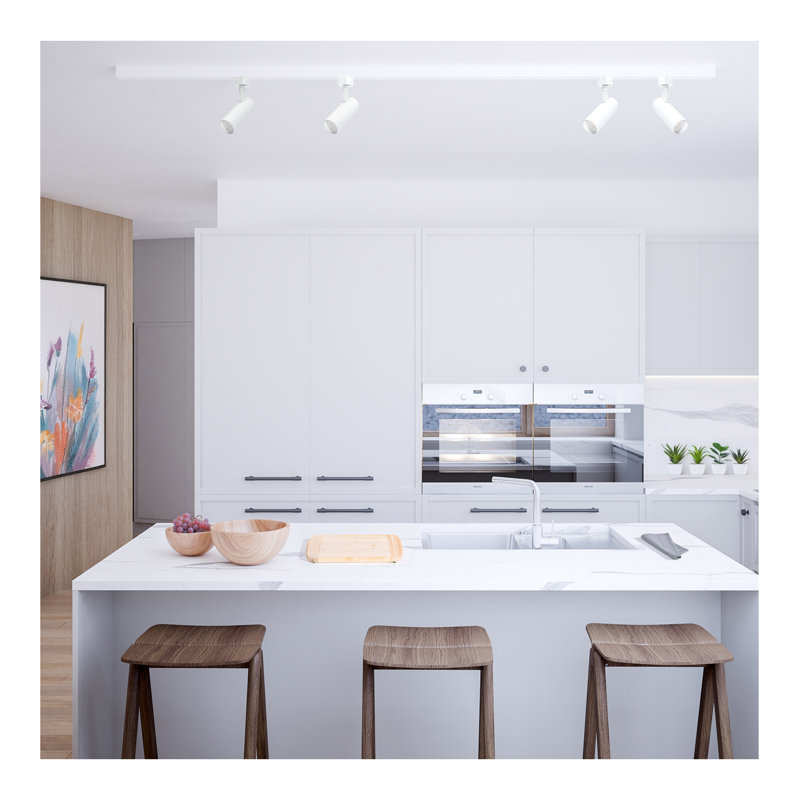 30 Watt LED Track Head 48 Degree Beam Spread J-Style Track 5 CCT Selectable , Matte White