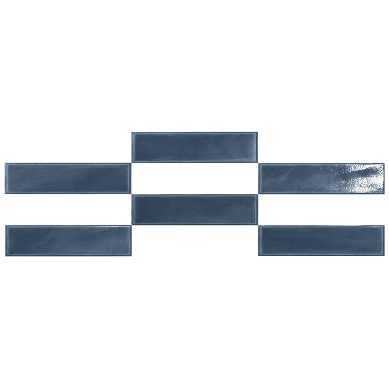 Stacy Garcia Olimar 3.93 in. x 15.74 in. Polished Porcelain Wall Tile (7.74 Sq. Ft. / Case), Denim