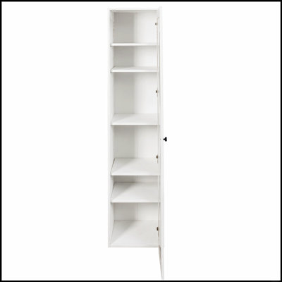 Tall Display Cabinet & Bookshelf with 6 Shelves and 1 Glass Door for Elegant Storage in Any Room
