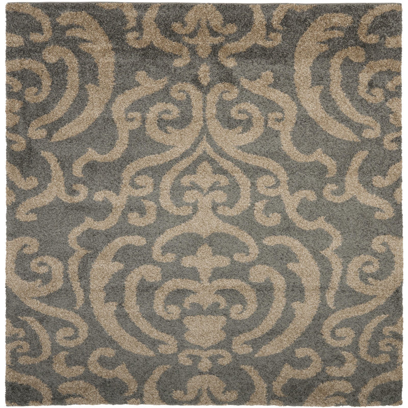 Ellyona Shag Performance Floral Rug, Square 6'7"