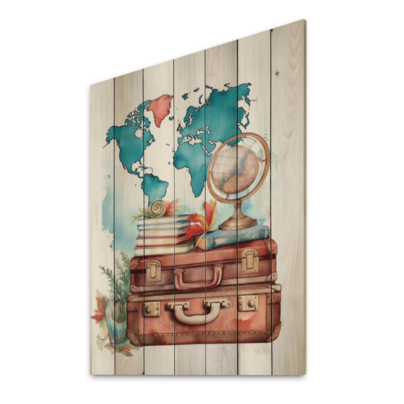 Saine Travel Adventure II sur impression sur bois, H 20 po x l 10 po x P 0,78 po