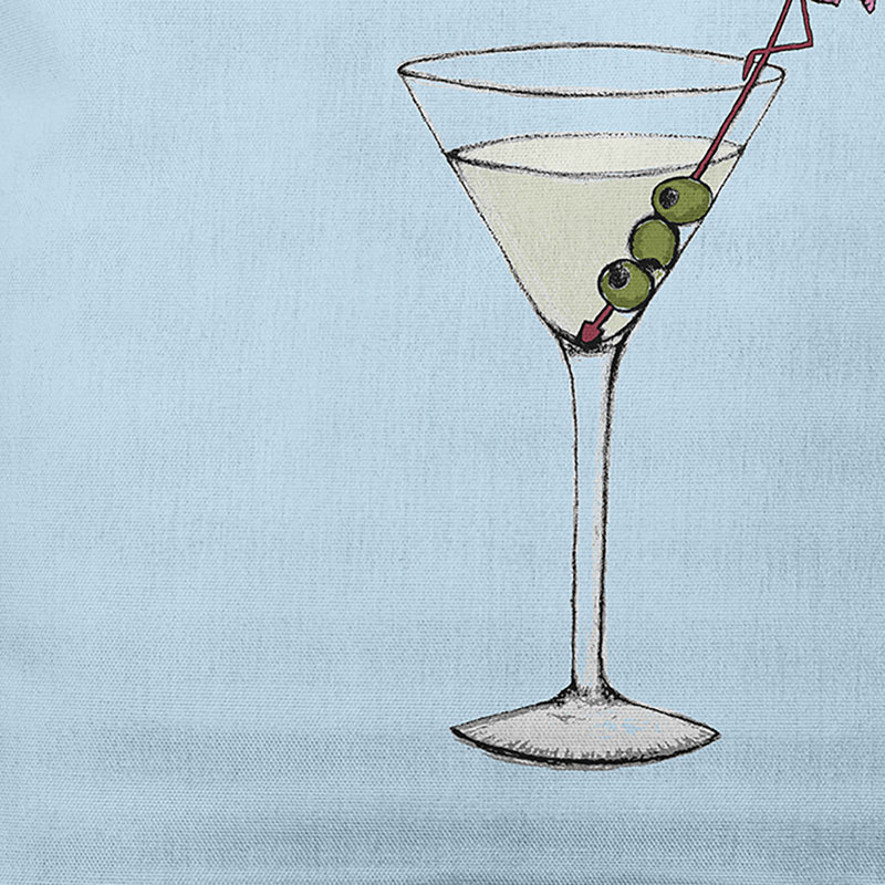  Housse et insert de coussin d'extérieur en verre Martini, Bleu pâle