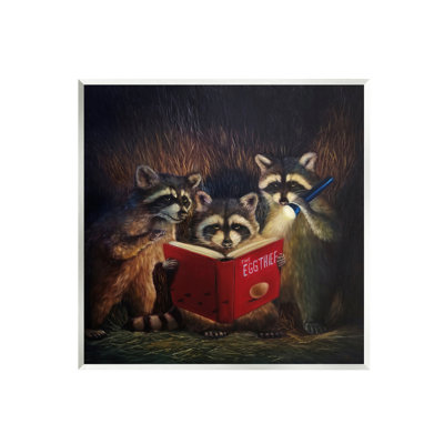 «Fun Raccoon Trio», livre sur bois par Lucia Heffernan