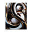Horloge murale surdimensionnée liquide liquide noir et blanc II - formes abstraites-99636340