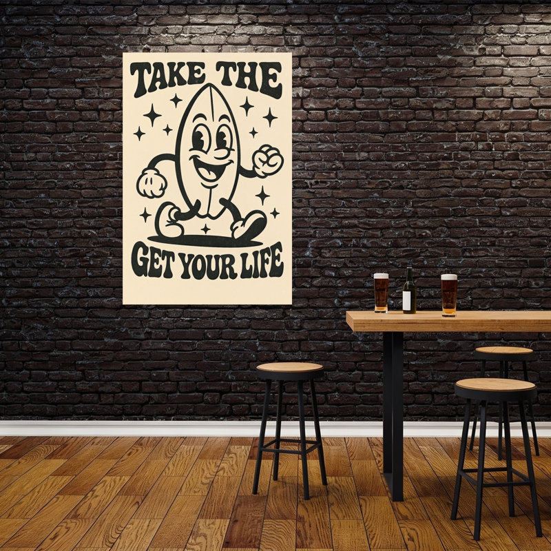 Vintagevibesno05 Affiche murale vintage énergique au style rétro, paysage naturel, 60" H x 40" W