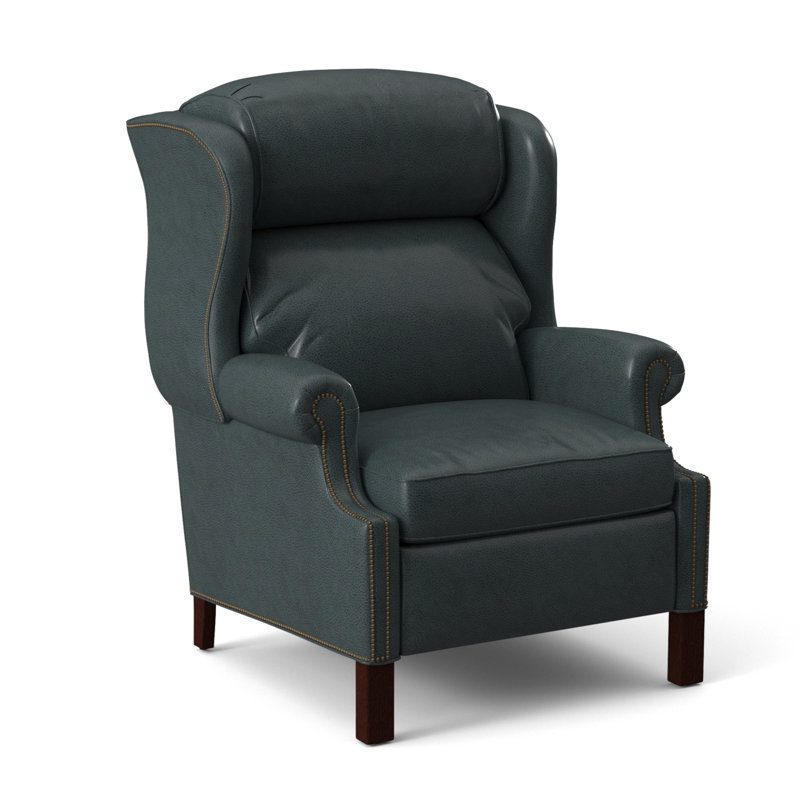 Chippendale Recliner, Rio Mineral Genuine Leather, Mahogany, #9 Natural