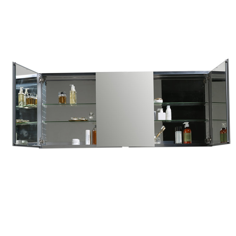 Ensemble de meuble-lavabo double 63 po avec miroir UGashik, Blanc neige, Blanc