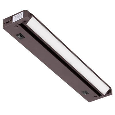 Inlight 12-inch Swivel LED Under Cabinet Lighting, 2 Color Levels, 2700K/4000K, Dimmable with Wall Dimmers, Plugged-in Only, Bronze Finished, IN-0109-2-BZ