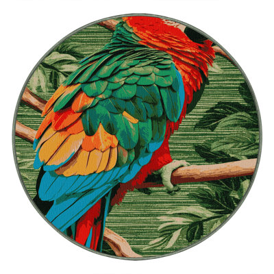 Washable Australian King Parrot Birds Area Rug