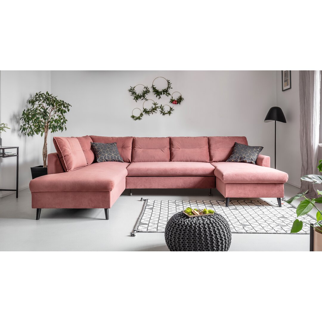 Ecksofa Stylish Stan aus Samt mit Bettfunktion