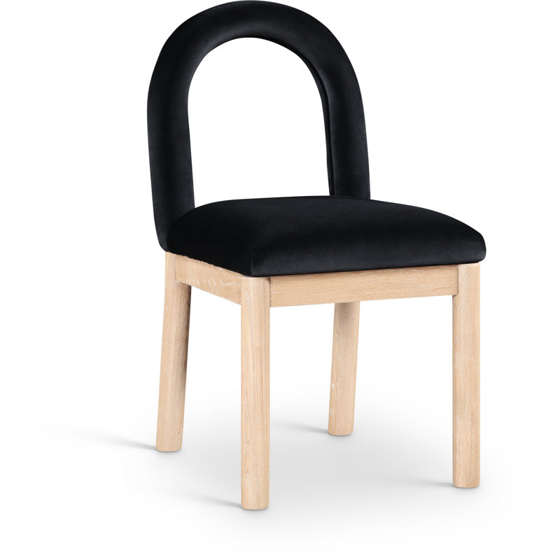 Chaise Macleod, Velours noir, Naturel