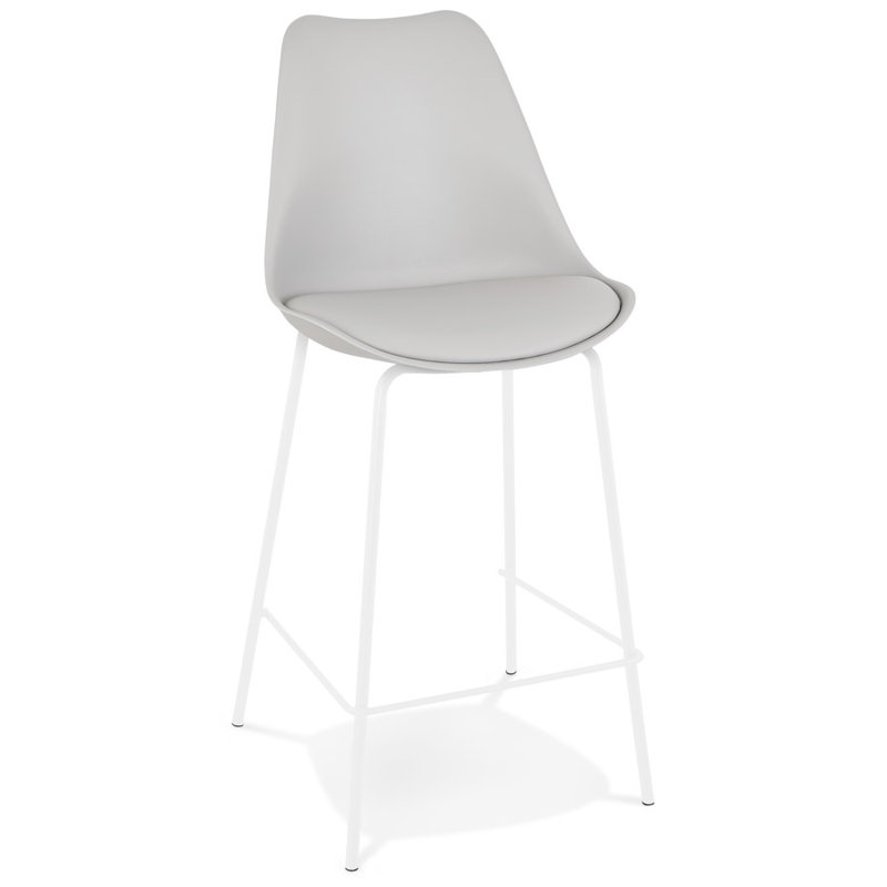 Ridgetop Upholstered Counter Stool, Grey/White