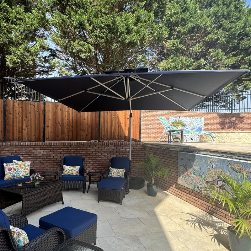 Sim 9.84' x 13.11' Rectangular Cantilever Umbrella,Navy, Navy Blue