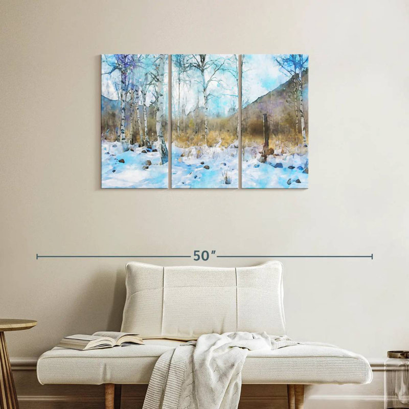 Harnek, arbres blancs d'hiver, H 24 po x l 38 po