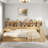 Multifunctional Wooden Daybed With Storage Shelves, Study Desk And Trundle-1271868022-1271868016