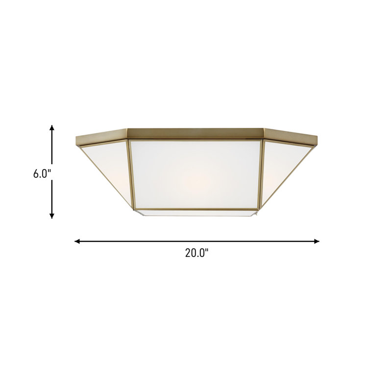 Jhoselin Glass Flush Mount, Satin Brass