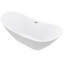 Baignoire de trempage autoportante 67 po en acrylique avec finition blanche brillante, forme ovale