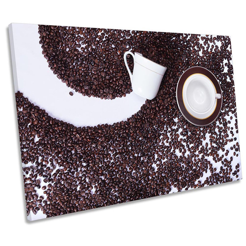 Coffee Beans Silhouette - Wrapped Canvas Print, 61cm H x 91.4cm W x 4cm D