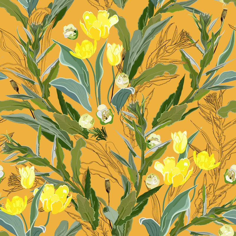Floral Tile, 125" L x 25" W