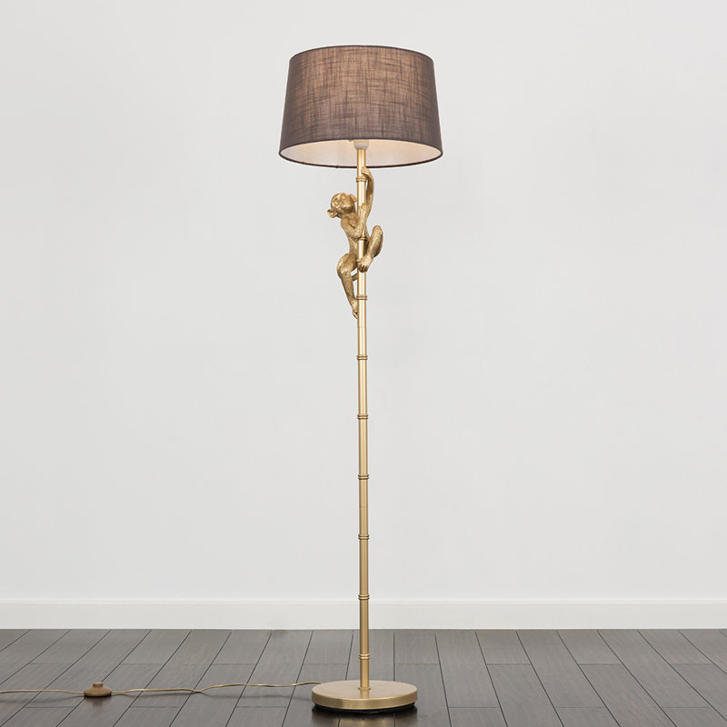 Meggan 150cm Traditional Floor Lamp, Gold, Dark Grey, Yes