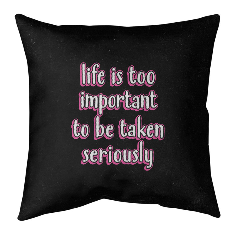 Coussin Life & Levity, 14 po x 14 po, Rose, Polyester/ Bourre en polyester