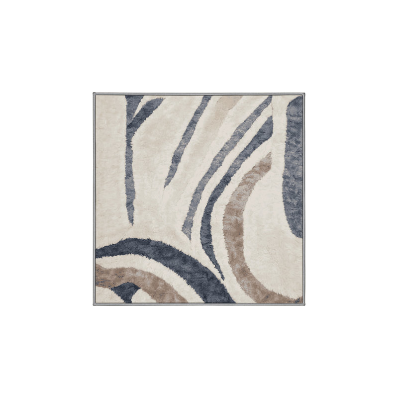 Tapis gris lavable à la machine, Carré 7 pi
