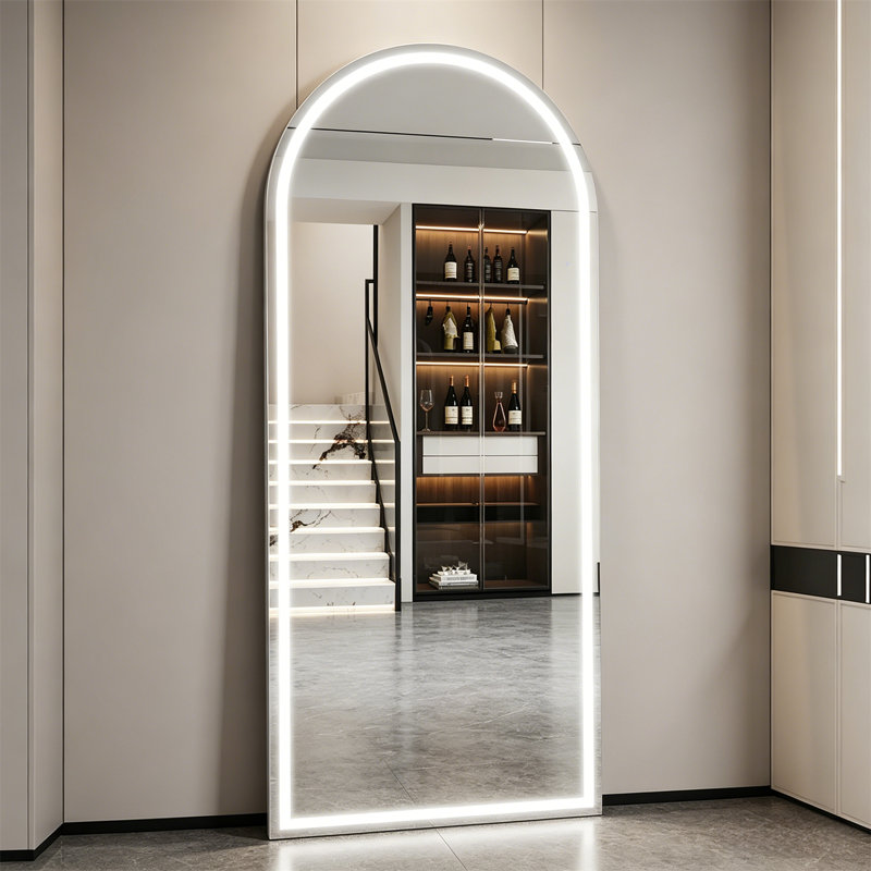 Full-Length Smart LED Mirror | Adjustable Color & Brightness | Standing/Tilt/Wall-Mounted | For Bedroom, Closet, Living Room