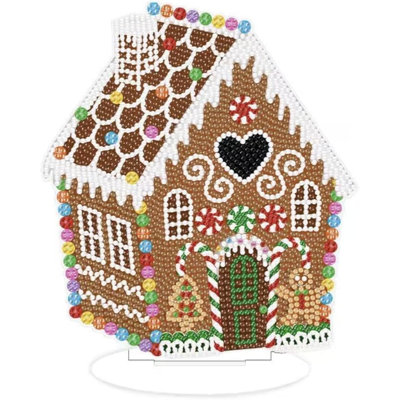Anelise  5D DIY Christmas Gingerbread House Diamond Painting Kit Rhinestone Tabletop Ornament Decoration