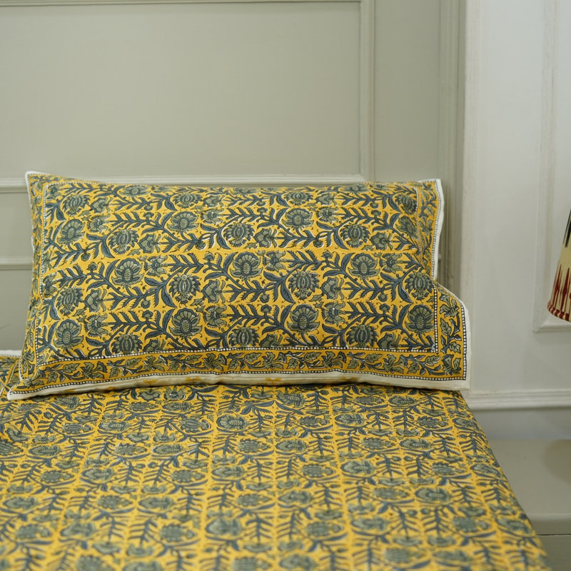 Fabdivine Pure Cotton Bedsheet Set – Handmade Bedsheet with Matching Pillow Covers – Premium Bedding, Jaipuri Jaal,