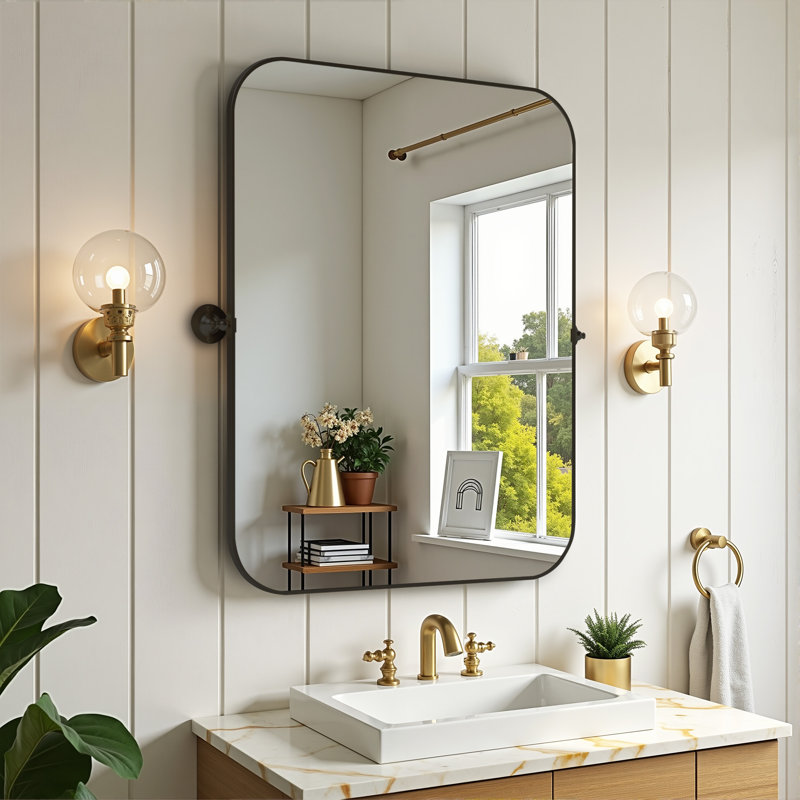 Miroir Qualls, Noir, H 32 po x l 24 po