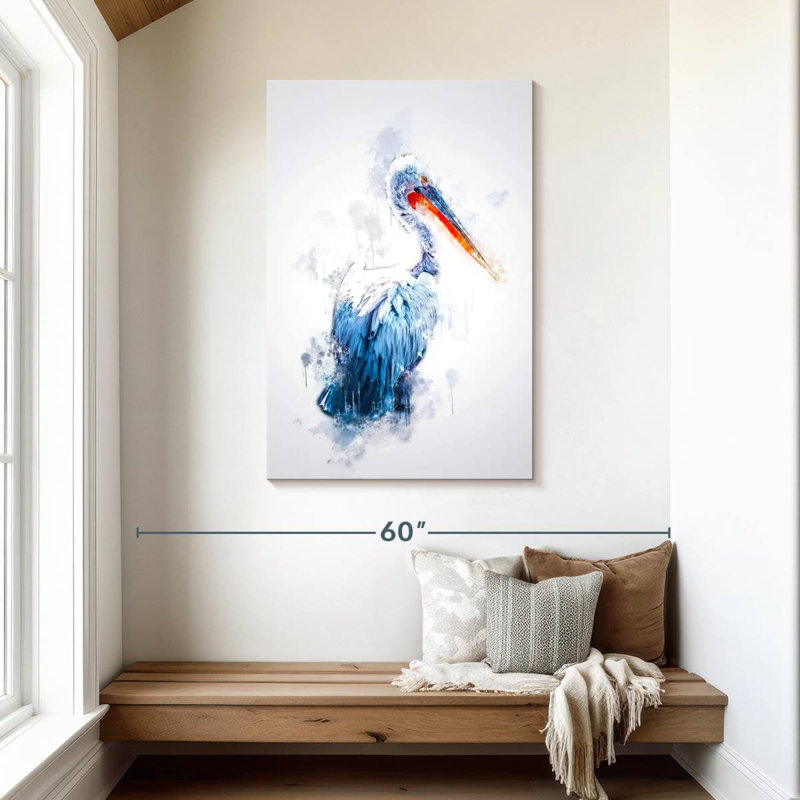 Pélican de couleur Brampt, H 45 po x l 30 po