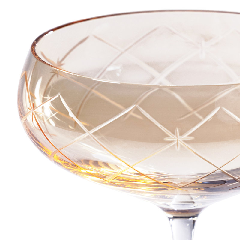 Verres coupés à la main Audrey, Lustre ambré