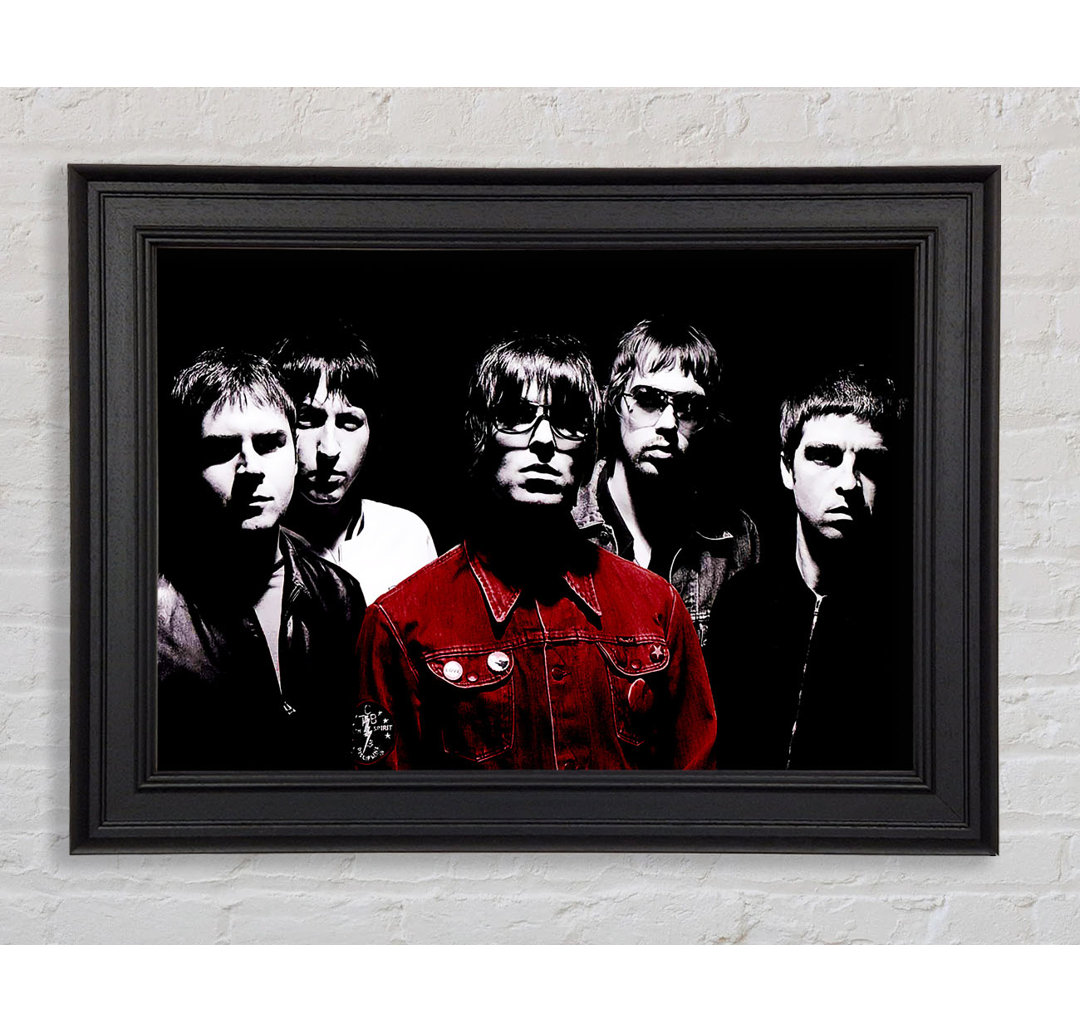 Oasis Liam Roter Mantel B N W Gerahmter Druck