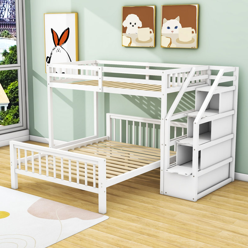 Demler Kids Twin Over Full Bunk Bed, White