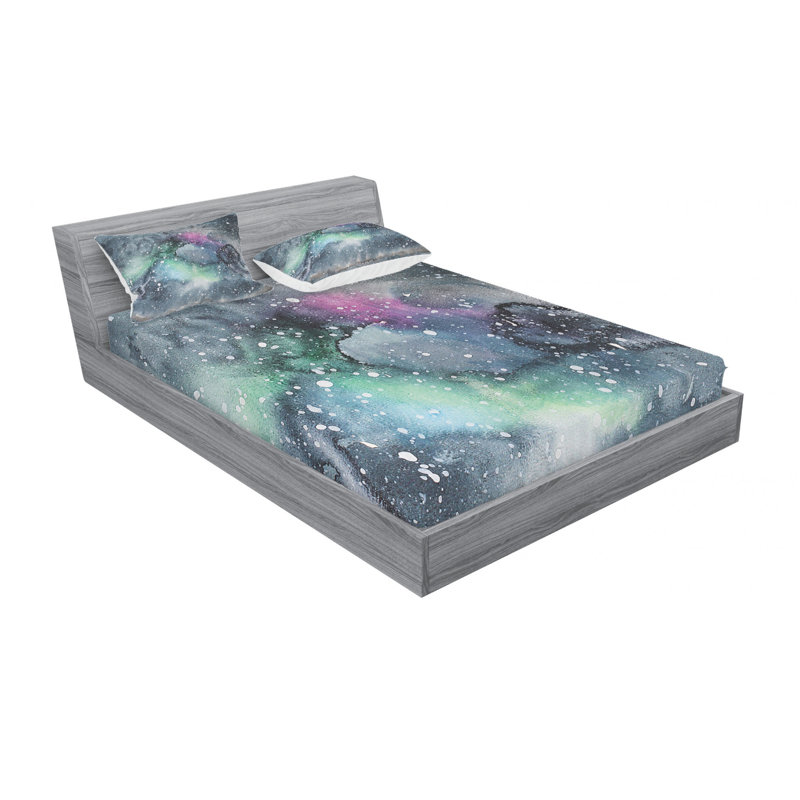 Microfiber Abstract Sheet Set, Full/Double Sheet Set with Fitted Sheet