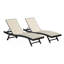 Ensemble de 2 chaises longues d'extérieur